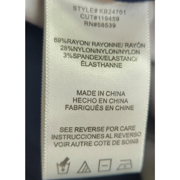 Kut From The Kloth Navy Blue Sawyer Side Striped Cropped Pants Women's Size 8 - Picture 10 of 11